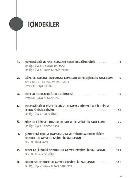 Ruh Sağlığı ve Hastalıkları Hemşireliği