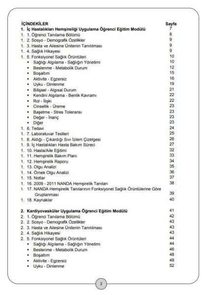 İç Hastalıkları Hemşireliği Uygulama Öğrenci Eğitim Modülü