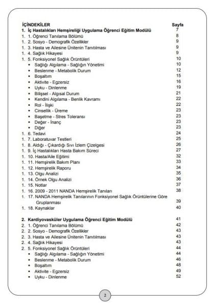 İç Hastalıkları Hemşireliği Uygulama Öğrenci Eğitim Modülü