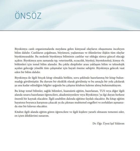 Sorularla Konu Anlatımlı Biyokimya Çalışma Kitabı