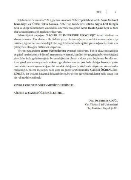 Sağlık Bilimlerinde Fizyoloji Ders Kitabı