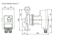 Wilo Yonos MAXO 25/0,5-7 PN 10 (Frekans Kontrollü Dişli Pompa)