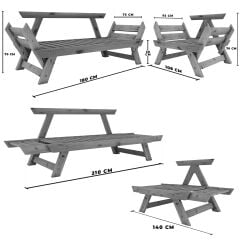 Adalar Ceviz-Camel Renk, 2+1 Bahçe Takımı CPT8591-21CC