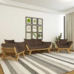 Adalar Natural-Kahve Renk, 2+1+1 Bahçe Takımı CPT8620-211NK