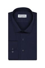 Slim Fit Armür Desenli Erkek Gömlek