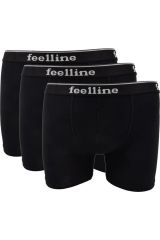 FEELLİNE PAMUK LİKRA SLİM FİT GRİ 3LÜ BOXER SET