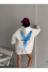 UNISEX PARROT PARADİSE BASKILI OVERSİZE KAPŞONLU SWEATSHİRT