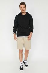 Erkek Siyah Kapüsonlu Sweatshirt 0KAM71593LK