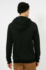 Erkek Siyah Kapüsonlu Sweatshirt 0YAM71593LK