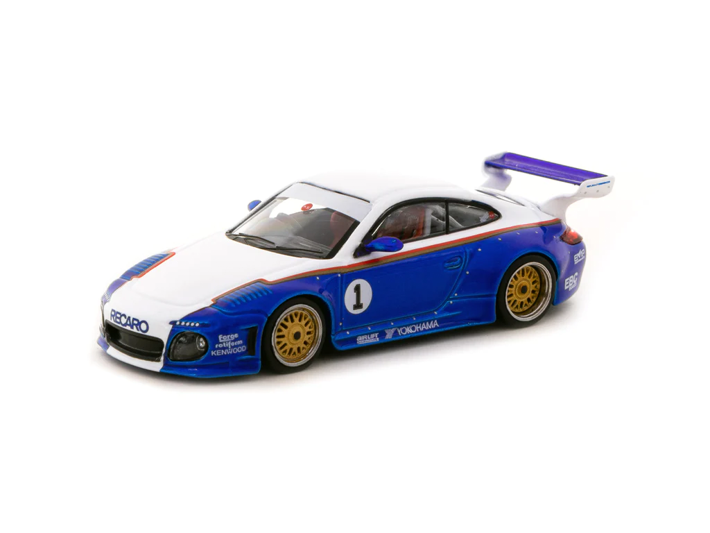 Tarmac Works 1:64 Old&New  Porsche 997 Blue White