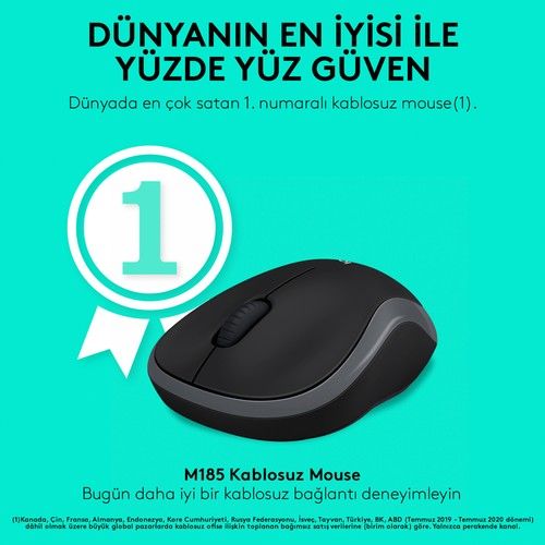 Logitech M185 Gri 910-002235 Wireless Optik Mouse