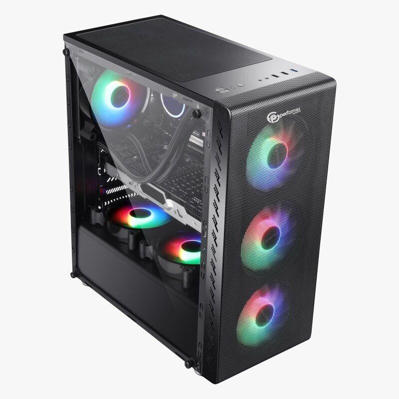 PERFORMAX XENOM 550W SİYAH AKRİLİK PENCERELİ 4xRAINBOW FAN ATX KASA