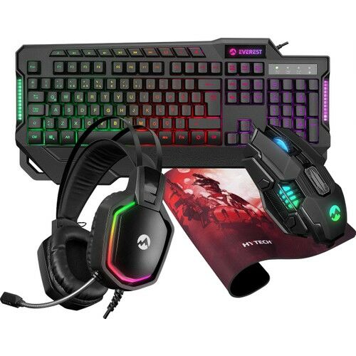 Everest KM-R44 Comrade Black USB Gaming Set Klavye + Kulaklık + Mouse + Mousepad