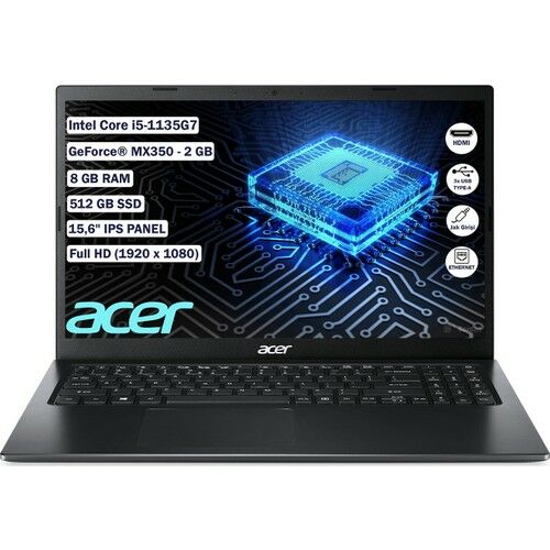 Acer Extensa EX215-54G i5 1135G7 8GB 512GB SSD MX350 2GB FDOS 15.6'' FHD Notebook