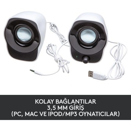 Logitech Z120 USB 2.0 Stereo Hoparlör 2W - Beyaz