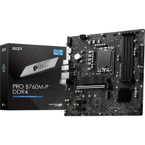 MSI PRO B760M-P DDR4 LGA 1700 DDR4 5333MHZ(OC) PCI-E Gen4 2XM.2 USB3.2 1x2.5G LAN mATX Anakart