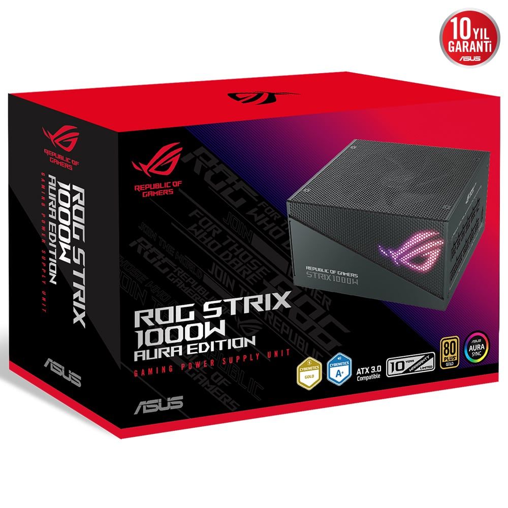 Asus ROG-STRIX-1000G-AURA 1000W 80+ GOLD Tam Modüler Gaming Psu Güç Kaynağı