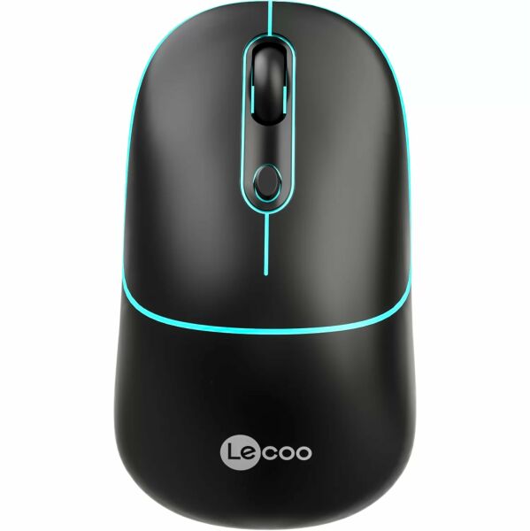 Lenovo Lecoo WS210 Dual Mod RGB 2.4GHz WiFi + Bluetooth 1600DPI Şarjlı Sessiz Kablosuz Optik Mouse Siyah