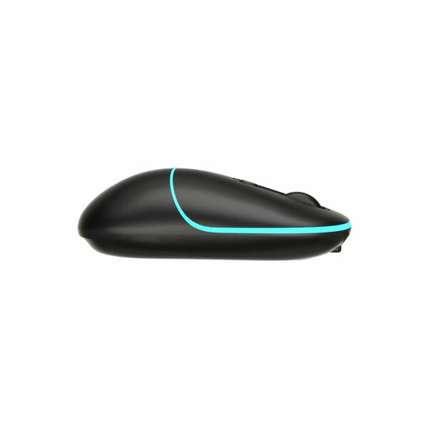 Lenovo Lecoo WS210 Dual Mod RGB 2.4GHz WiFi + Bluetooth 1600DPI Şarjlı Sessiz Kablosuz Optik Mouse Siyah