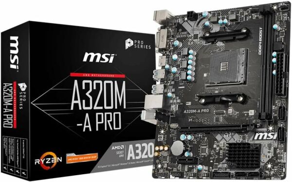 MSI A320M-A PRO AM4 DDR4 3200(OC) DVI HDMI USB3.2 MATX ANAKART