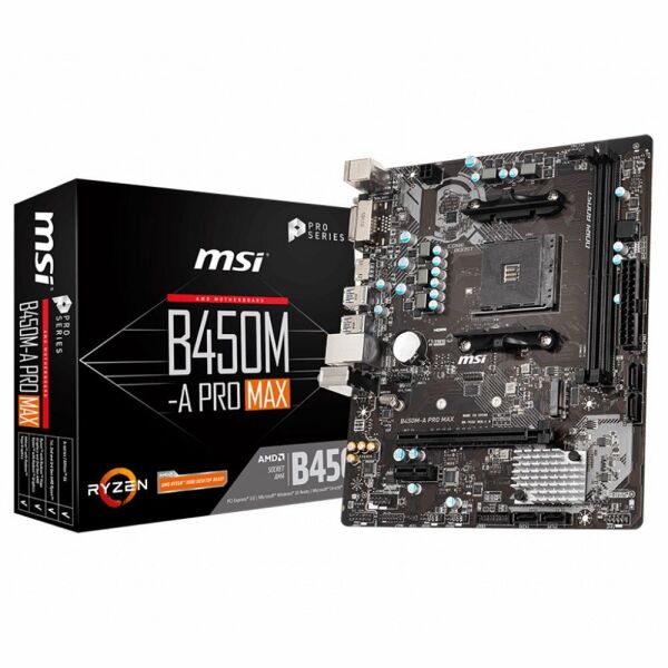 MSI B450M-A PRO MAX 4133MHZ(OC) DDR4 SOKET AM4 M.2 HDMI DVI MATX ANAKART