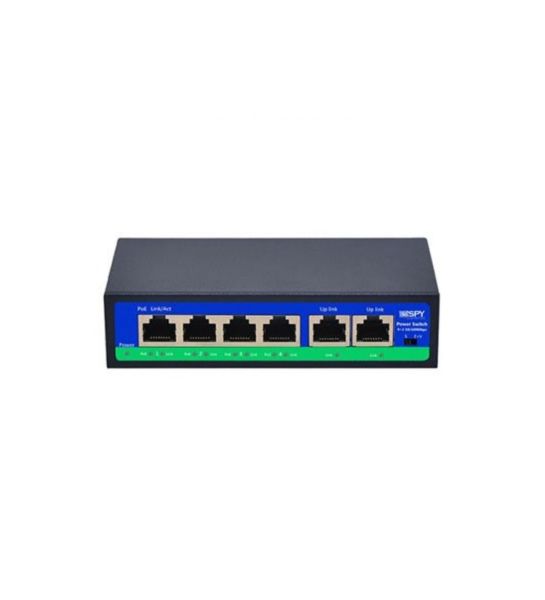 Spy SP-0678PLD 4 Port PoE 2 Port Uplink 250m Aktif PoE Switch