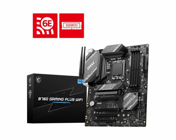 MSI B760 Gaming Plus Wifi DDR5 Intel LGA1700 6800(OC)MHz mATX Gaming Anakart