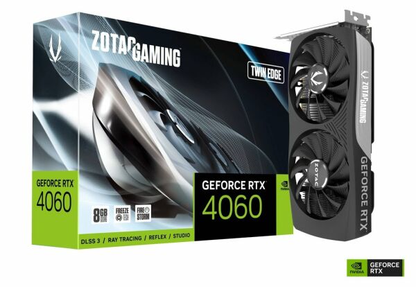 Zotac RTX4060 8GB Twin Edge ZT-D40600E-10B GDDR6 128Bit PCIE 16X V4.0 (KUTUSUZ 2 YIL GARANTİLİ)