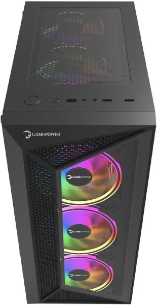 GamePower Eclipse 4x120mm ARGB Fan 700W 80+ Gold Full Modüler Temperli Cam ATX Gaming Kasa