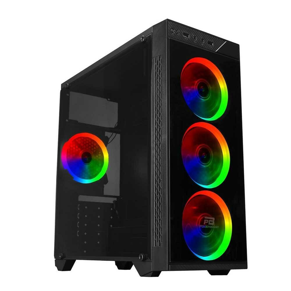 PowerBoost VK-C12B USB 3.0 Tempered Glass RGB Fan ATX Siyah Kasa