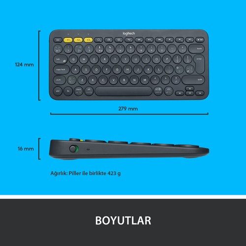 Logitech K380 Kompakt Kablosuz Bluetooth Türkçe Klavye