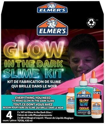 ELMER'S Kit Slime couleur changeante, 2 flacons de colle à couleur  changeante (147 ml), 2 flacons de liquide magique (68 ml)