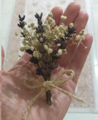 10 Adet Jelatin Poşette Karışık  Gerçek Kurutulmuş Çipso  Çiçekli Lavantalı   Kirve Yaka Çiçeği Kitli iğne Hediyeli