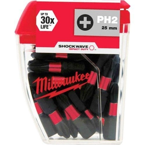 Milwaukee Bits Uç Ph2 25 mm 25'li Paket Shockwave