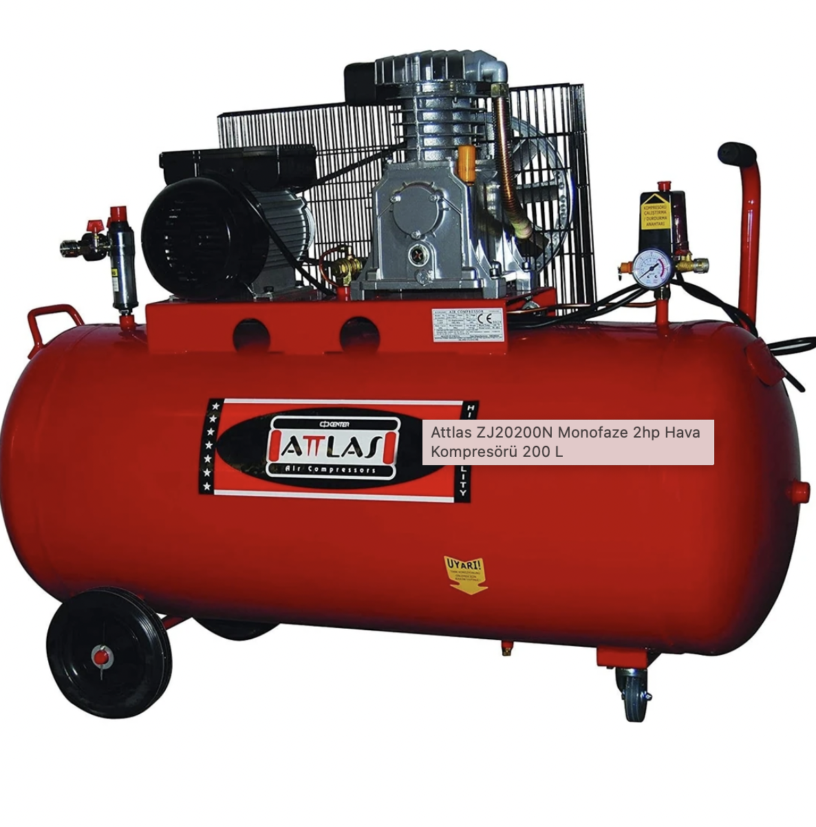 Attlas ZJ20200N Monofaze 2hp Hava Kompresörü 200 L