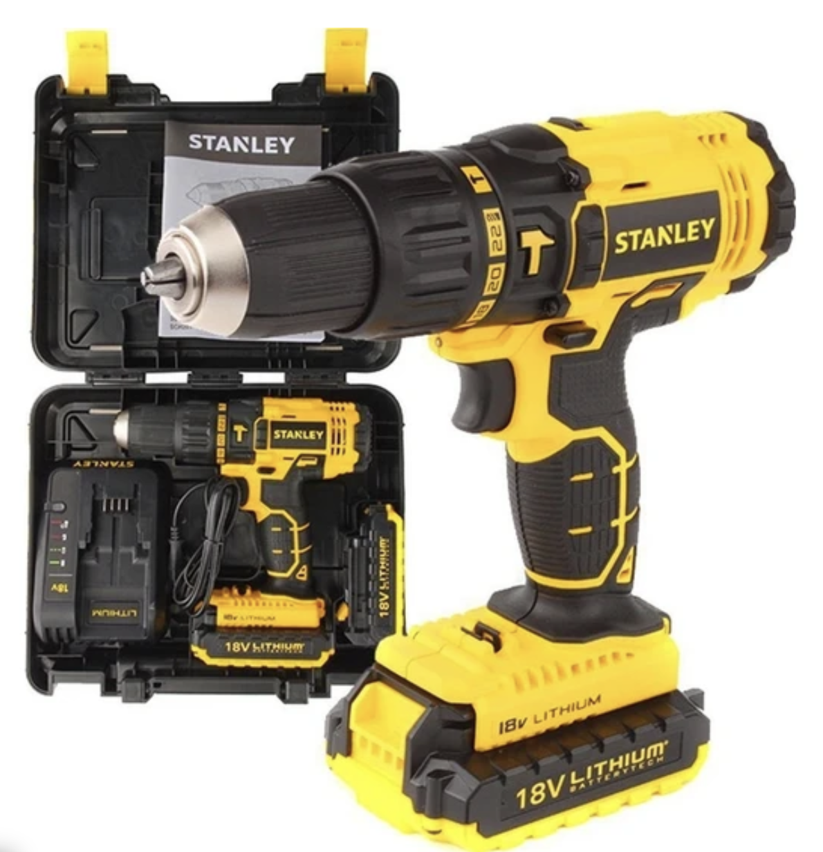 Stanley SBH20D2K-TR 18 V 2 Ah Li-Ion Çift Akülü Kömürsüz Profesyonel Darbeli Matkap