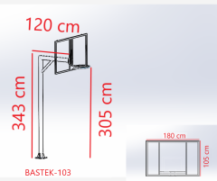 TEK DİREKLİ BASKETBOL POTASI (105*180)