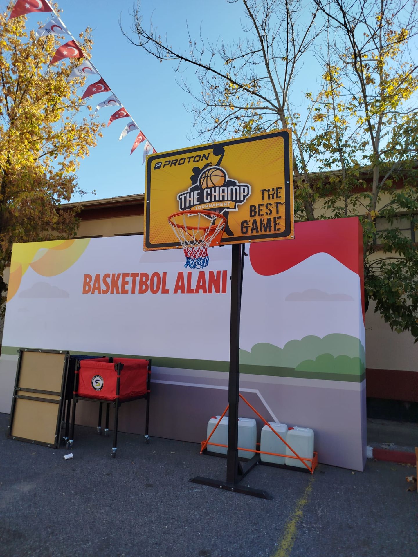 Tek Direkli Yükseklik Ayarlı Seyyar Ağırlıklı Model Basketbol Potasısabit Çember Dijital Panya