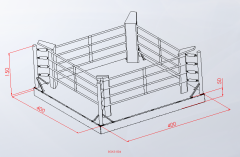 boks ringi yerden 400x400cm yerden 50 cm yükseklikte standart baskısız