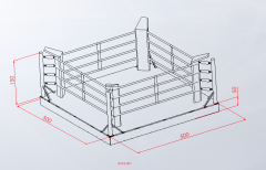 boks ringi yerden 500x500cm yerden 50 cm yükseklikte özel renklerde baskılı