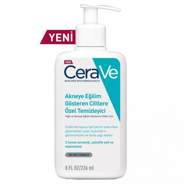 CeraVe Akneye Eğilim Gösteren Ciltlere Özel Temizleyici 236 ML