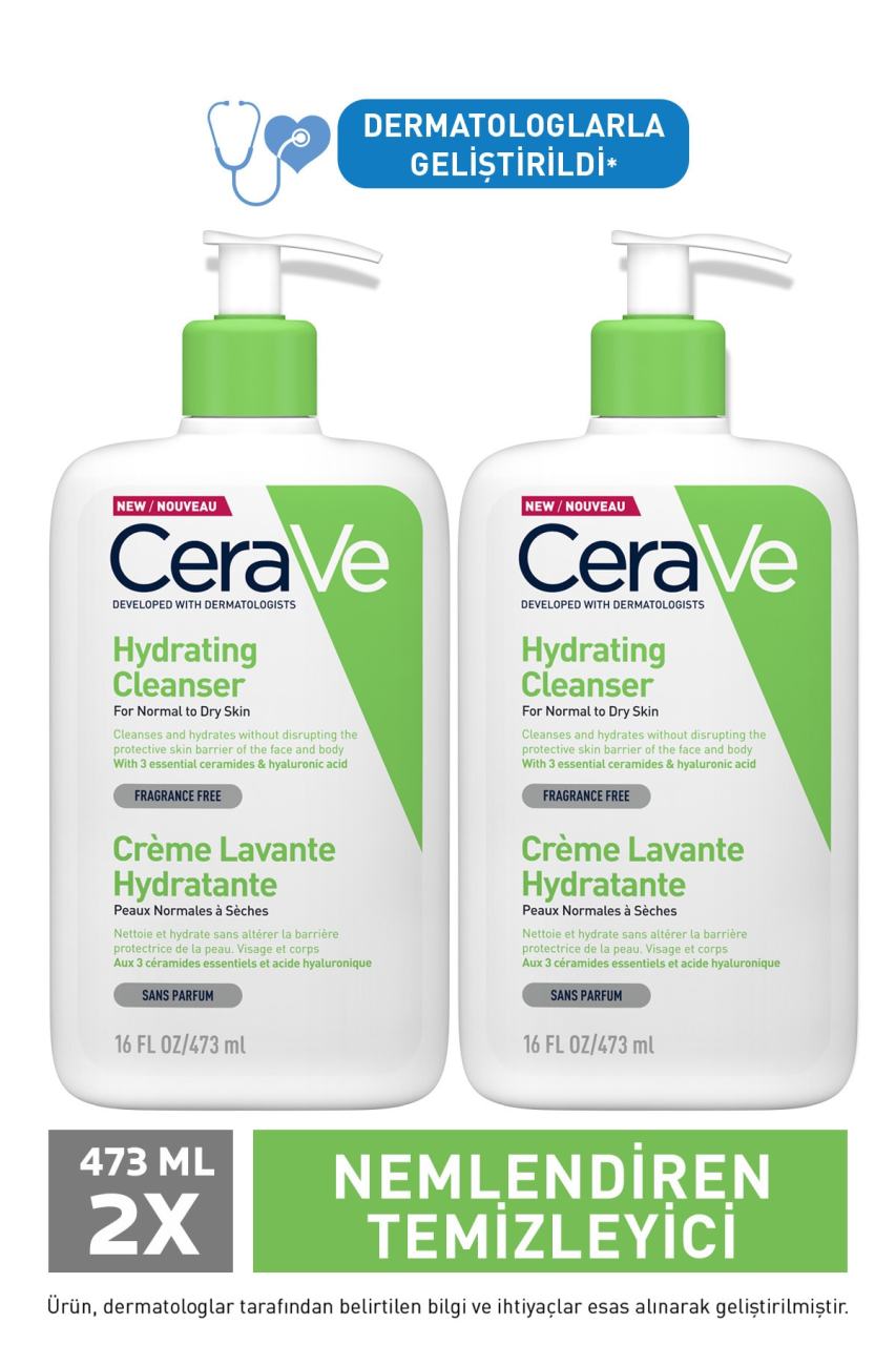 CeraVe Nemlendiren Temizleyici Kuru Ciltler Için 473 Ml X2