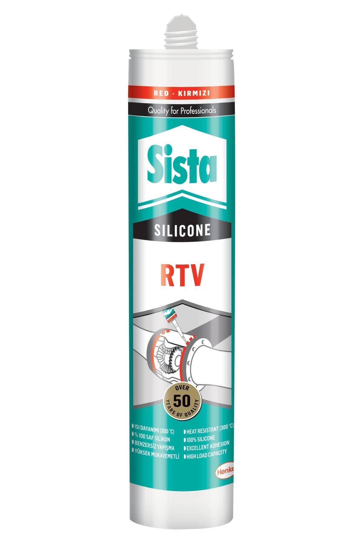 Sista 3'lü Paket Rtv Silikon Sıvı Conta (300° C) Kırmızı 310 ml