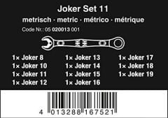 Wera 6000 Joker 11'li Set Cırcırlı Açık Ağız Anahtar 05020013001