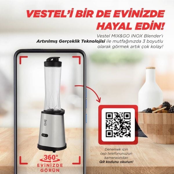 Vestel Mix&Go Inox Blender