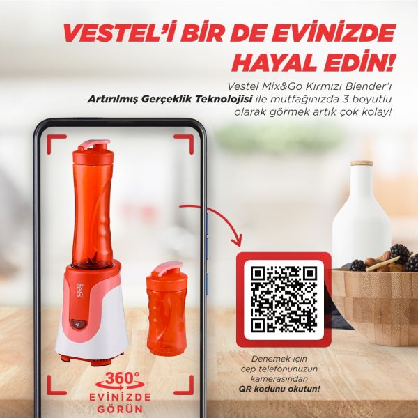 Vestel Mix&Go Kırmızı Blender