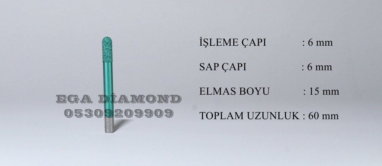 6x15 Küre Mermer Yazı Ucu