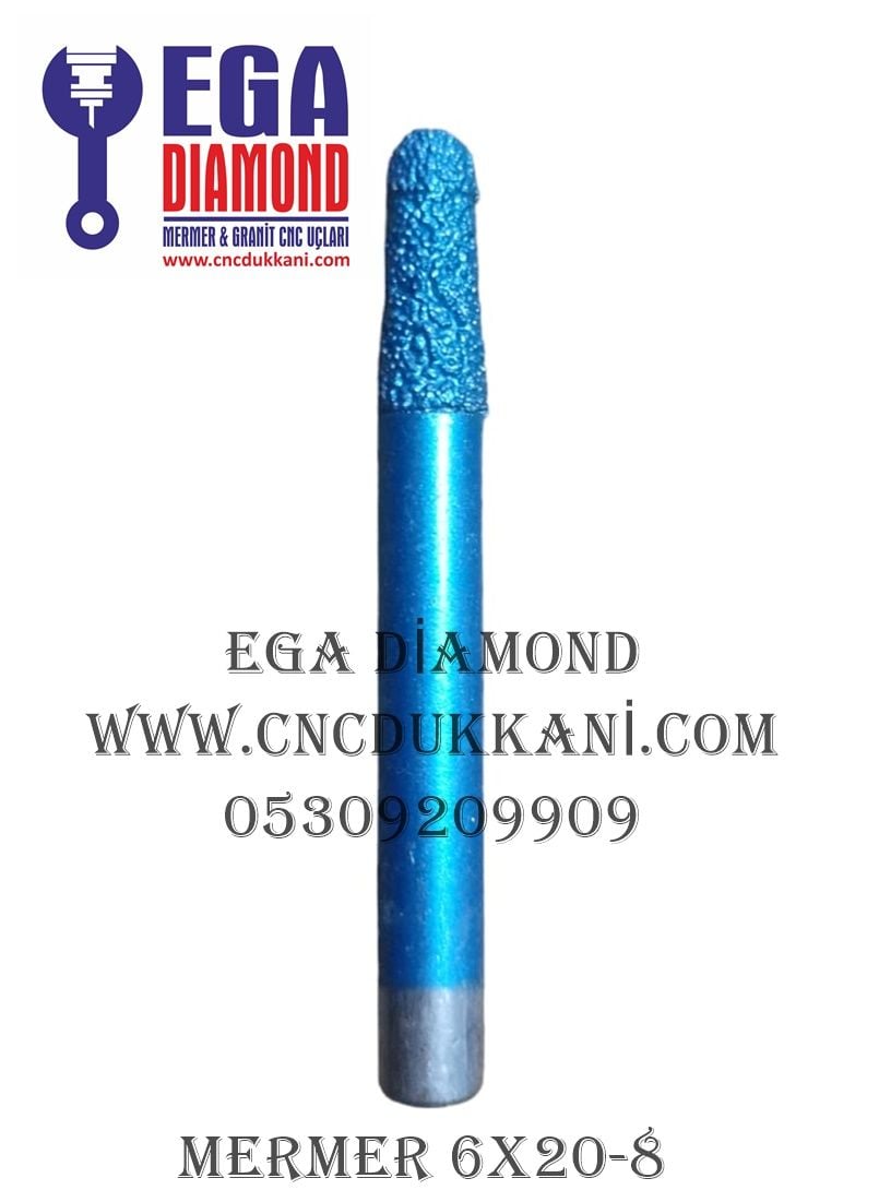 6X20 MERMER CNC YAZI UCU SAP 8 ( MAVİ SERİ )