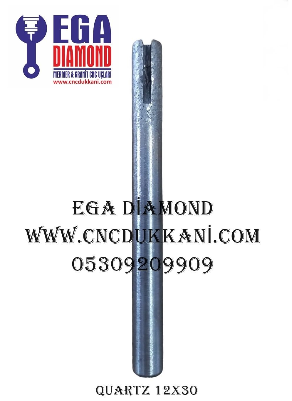 12X30 KANALLI GRANİT & QUARTZ CNC UCU ( SOKETLİ )