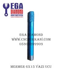6x15 Düz Mermer Yazı Ucu ( MAVİ )